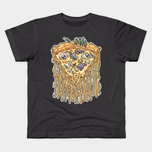 Zombie Hand with Horror Pizza Kids T-Shirt